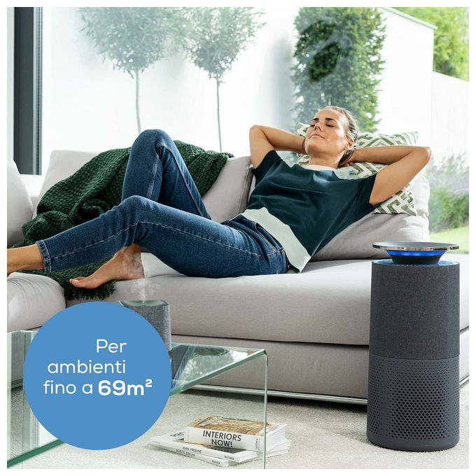 Beurer LR401 Purificatore d'aria per ambienti fino a 69 m² Controllo tramite app filtro HEPA H13 colore Nero