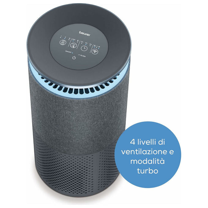 Beurer LR401 Purificatore d'aria per ambienti fino a 69 m² Controllo tramite app filtro HEPA H13 colore Nero
