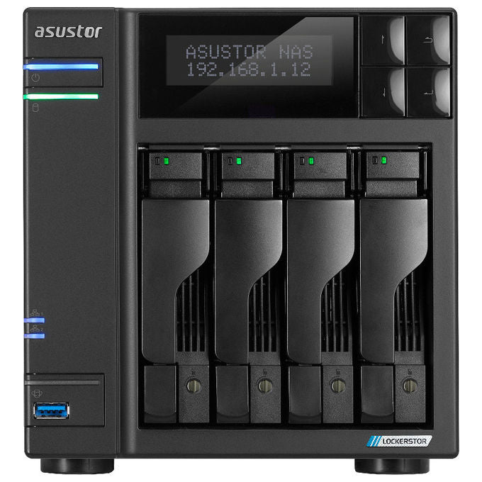 Asustor LOCKERSTOR 4 Gen2 AS6704T NAS 4 bay Intel Celeron 4GB RAM Nero