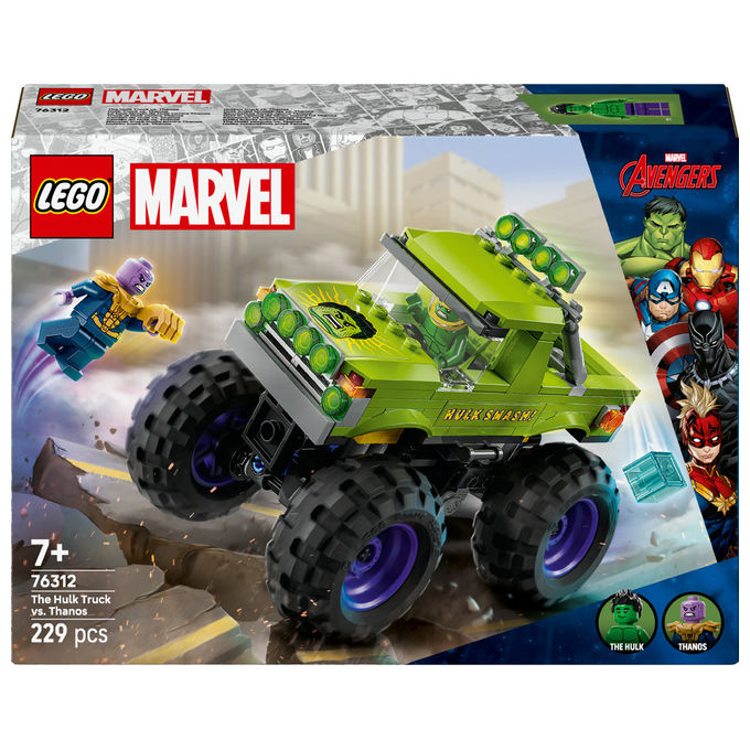 LEGO 76312 Truck di Hulk contro Thanos Supereroi Set Costruzioni 229 Pezzi 7+ Anni