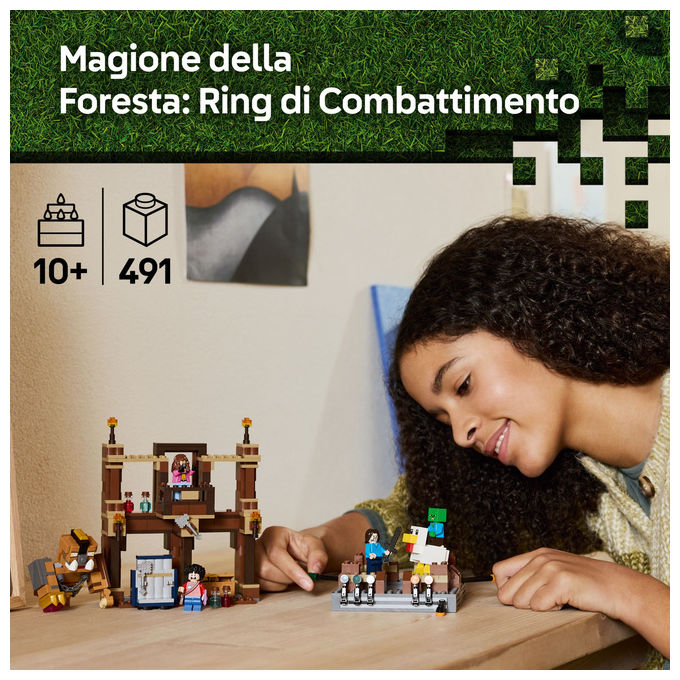 LEGO Minecraft 21272 Magione della Foresta Ring di Combattimento Set 491 Pezzi 10+