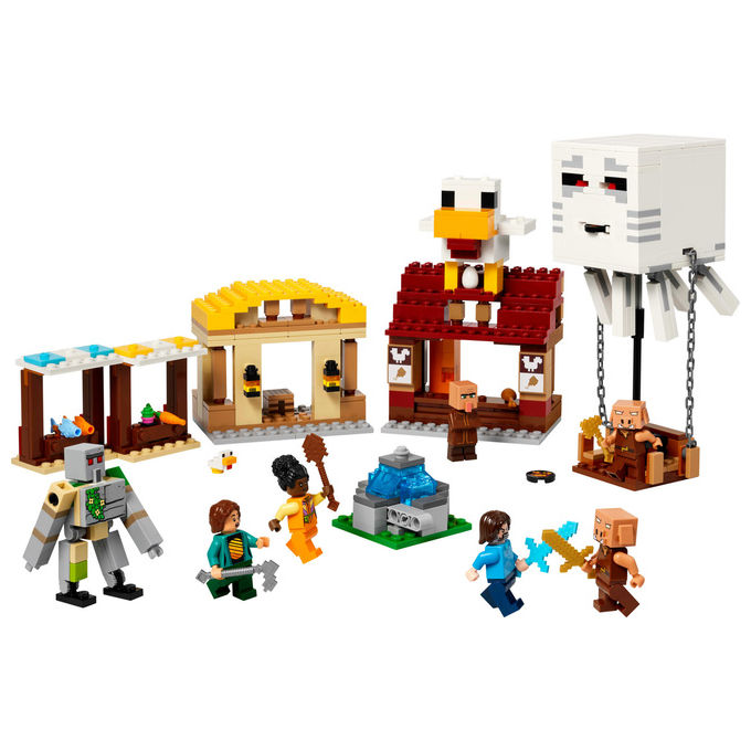 LEGO Minecraft 21273 Attacco al Villaggio del Ghastpallone Set Costruzione 555 Pezzi