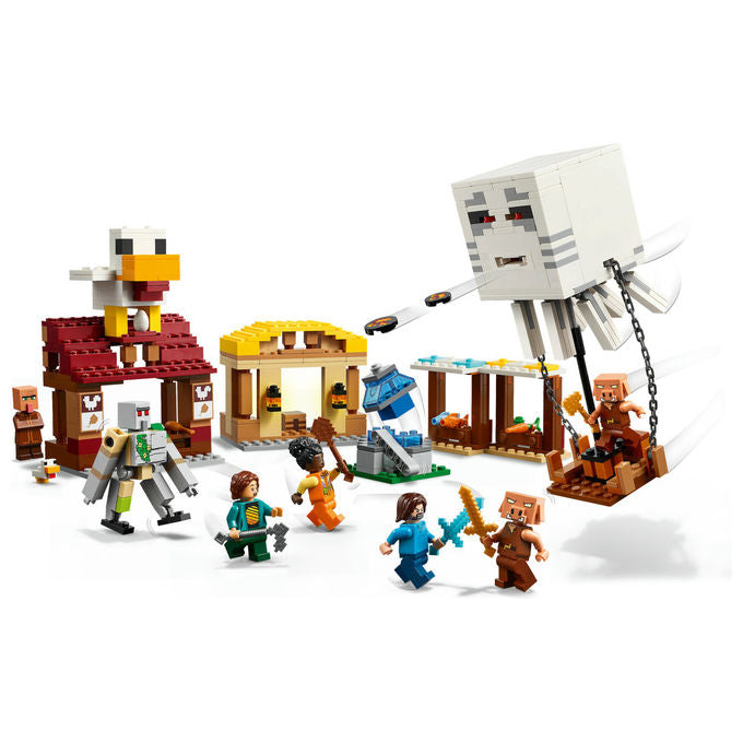 LEGO Minecraft 21273 Attacco al Villaggio del Ghastpallone Set Costruzione 555 Pezzi