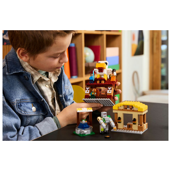 LEGO Minecraft 21273 Attacco al Villaggio del Ghastpallone Set Costruzione 555 Pezzi