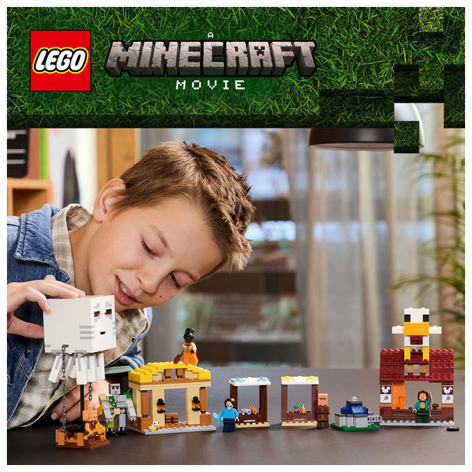 LEGO Minecraft 21273 Attacco al Villaggio del Ghastpallone Set Costruzione 555 Pezzi