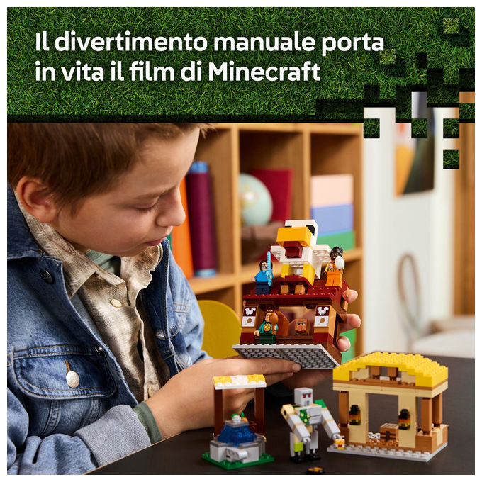 LEGO Minecraft 21273 Attacco al Villaggio del Ghastpallone Set Costruzione 555 Pezzi