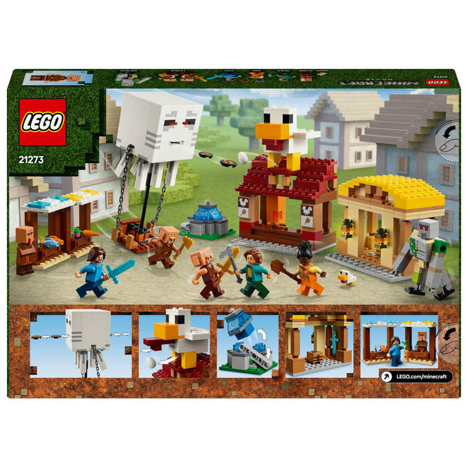 LEGO Minecraft 21273 Attacco al Villaggio del Ghastpallone Set Costruzione 555 Pezzi