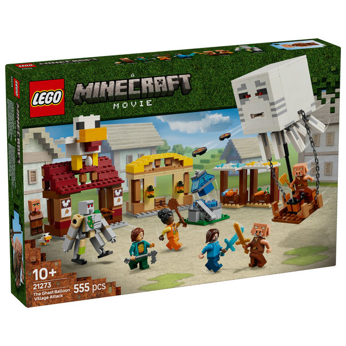 LEGO Minecraft 21273 Attacco al Villaggio del Ghastpallone Set Costruzione 555 Pezzi