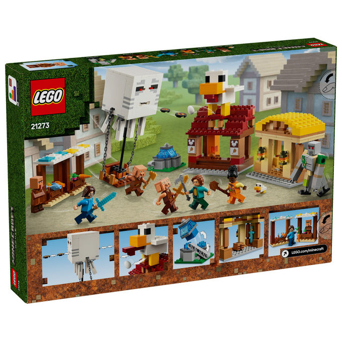 LEGO Minecraft 21273 Attacco al Villaggio del Ghastpallone Set Costruzione 555 Pezzi