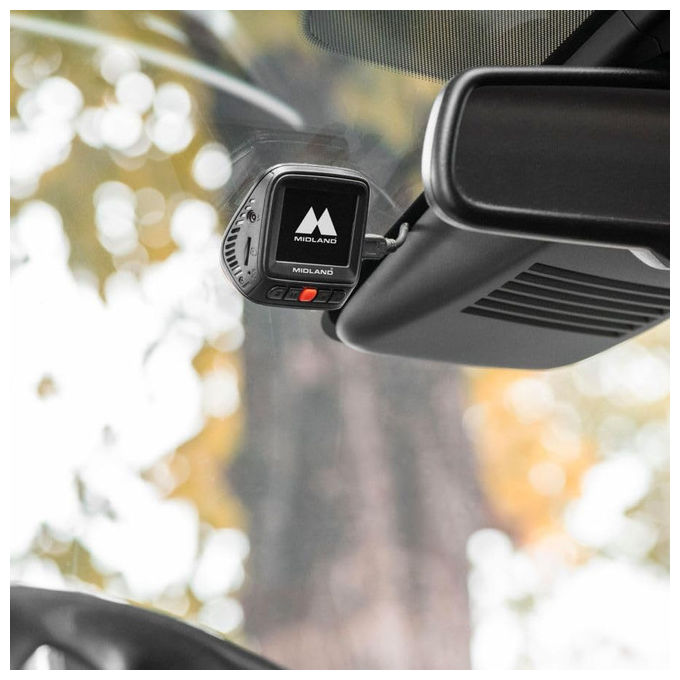 Midland C1644 Street Guardian One Dash Cam Full HD 1080p 30fps 120° Display 2'' Avvio Automatico Sensore G Micro SD 64 GB