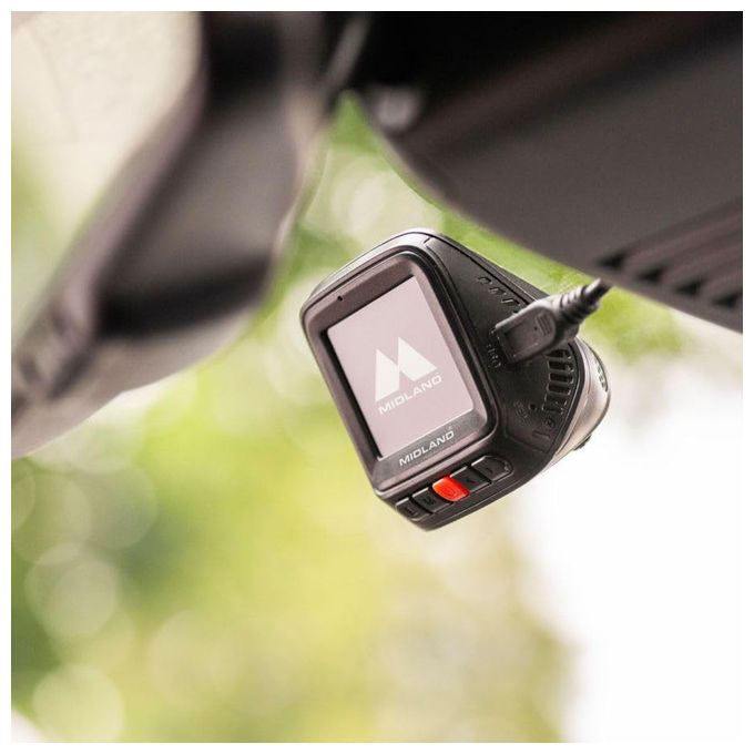 Midland C1644 Street Guardian One Dash Cam Full HD 1080p 30fps 120° Display 2'' Avvio Automatico Sensore G Micro SD 64 GB