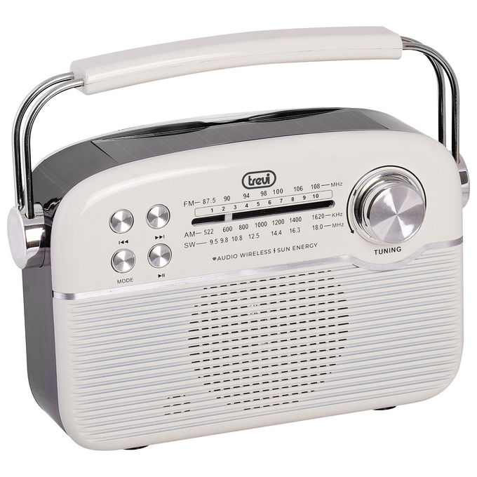 Trevi RA 7F50 BT Radio Personale Analogica AM-FM-SW Bluetooth USB Bianco