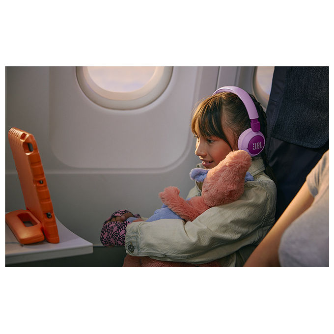 JBL Junior 320BT Cuffie Wireless per Bambini Viola con Bluetooth 5.3 e 50h Batteria
