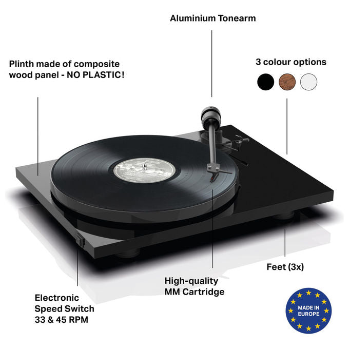 Pro-Ject Giradischi E1 AT3600L Plug and Play Nero - Design Anti-risonanza