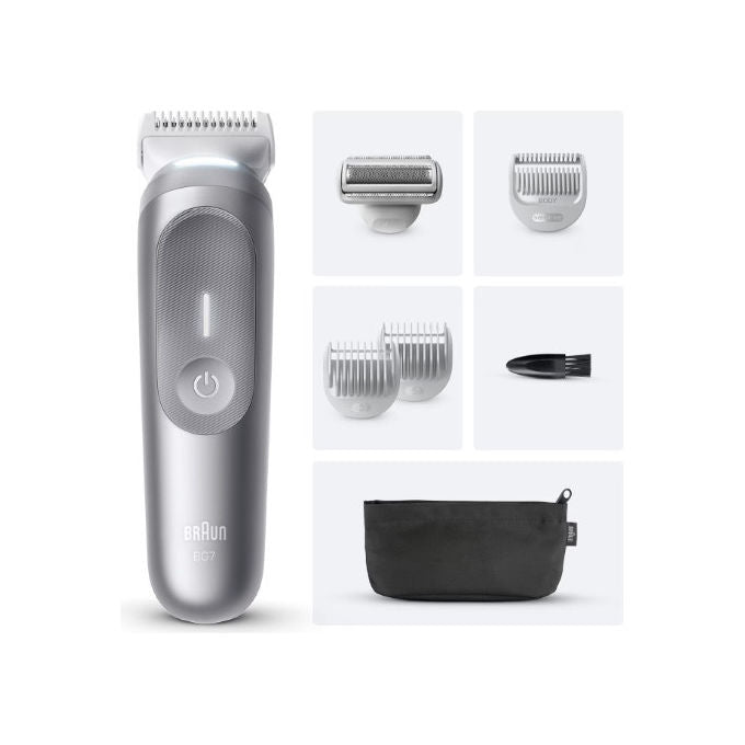 Braun Series 7 BG7550 Rasoio Elettrico Regolabarba e Groomer Corpo Grigio