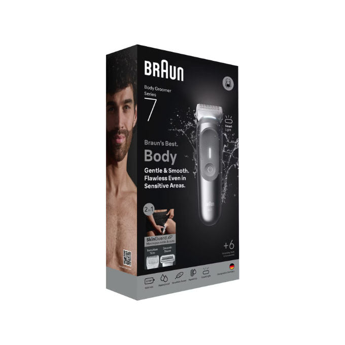 Braun Series 7 BG7550 Rasoio Elettrico Regolabarba e Groomer Corpo Grigio