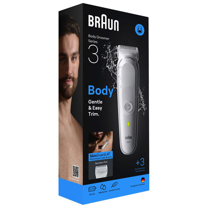 Braun Series 3 BG3530 Rasoio Elettrico Regolabarba Tagliabasette Impermeabile Grigio
