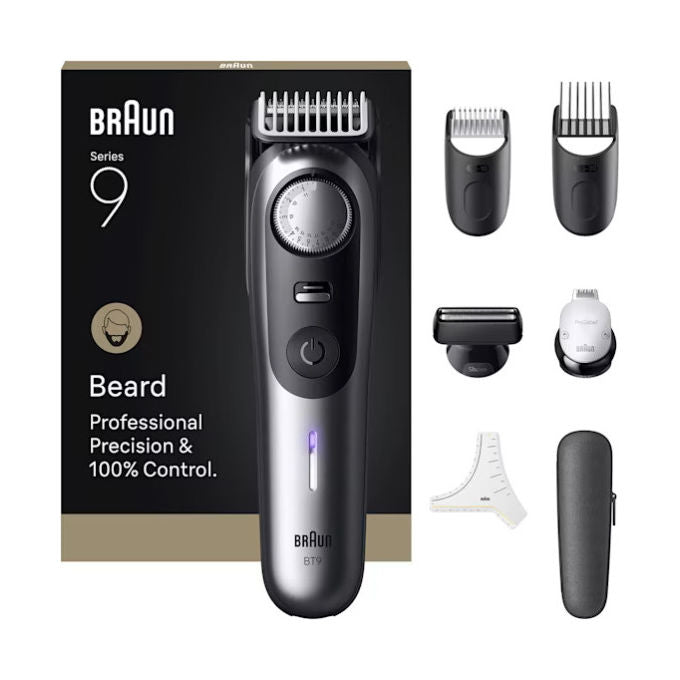 Braun BeardTrimmer 9 BT9520 Regolabarba Batteria 52 Lunghezze Impermeabile