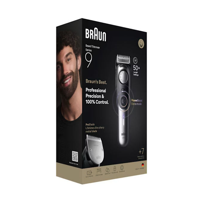 Braun BeardTrimmer 9 BT9520 Regolabarba Batteria 52 Lunghezze Impermeabile