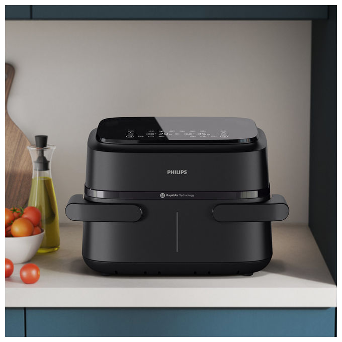 Philips Friggitrice ad Aria Serie 1000 NA15000 Cestello Doppio 7,1L 2450W 6 Programmi