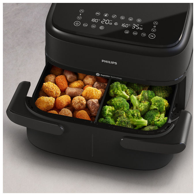 Philips Friggitrice ad Aria Serie 1000 NA15000 Cestello Doppio 7,1L 2450W 6 Programmi