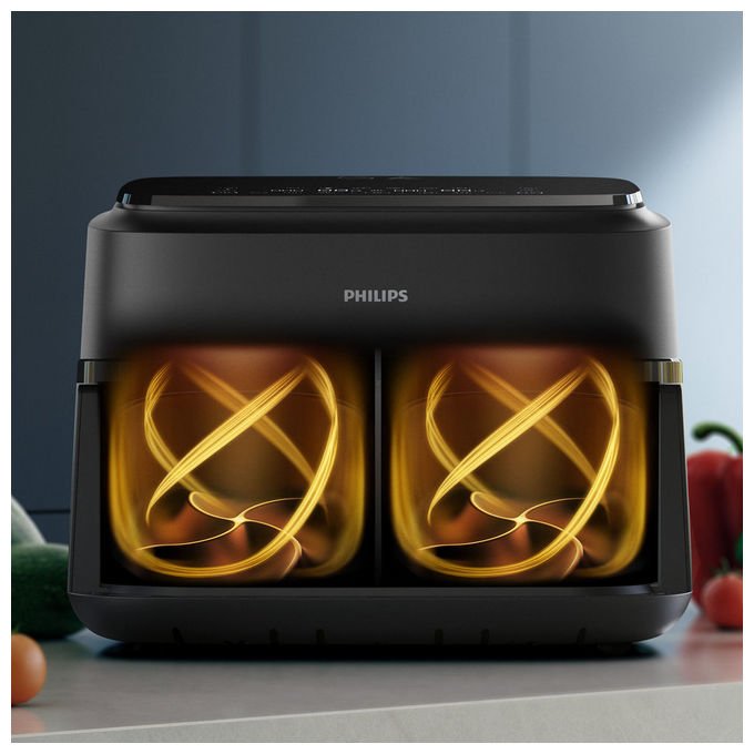 [ComeNuovo] Philips Friggitrice ad Aria Serie 1000 NA15000 Cestello Doppio 7,1L 2450W 6 Programmi - Yeppon