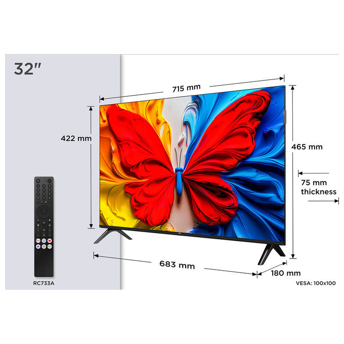 TCL S59K Smart TV QLED 32'' Full HD Android TV con Dolby Audio e HDR10