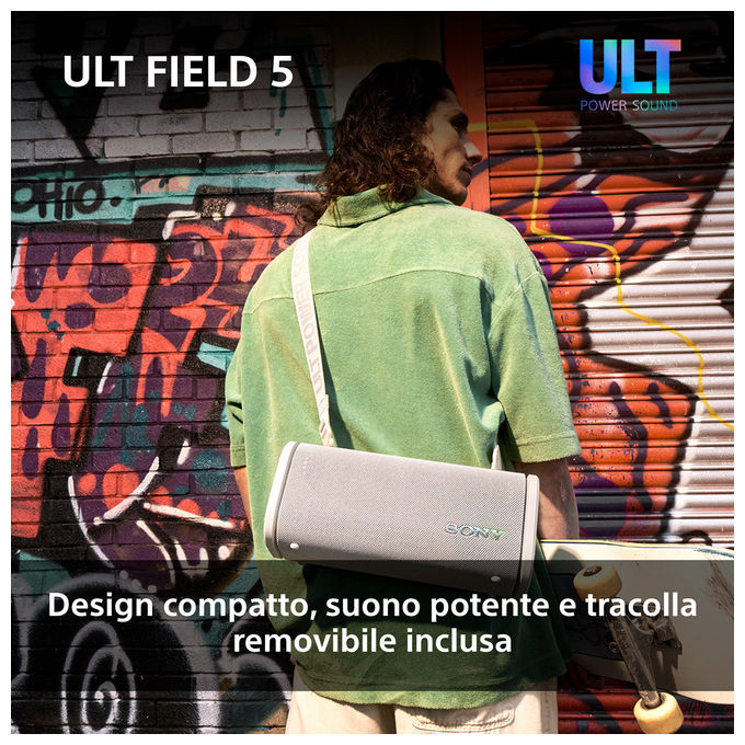 Sony Ult Field 5 Altoparlante Portatile Stereo Wireless Bianco Resistente all'Acqua