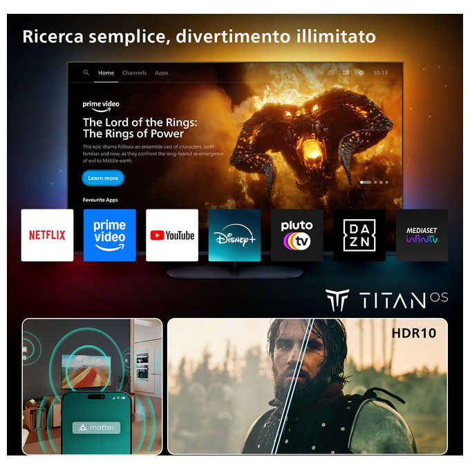 Philips Smart TV 32PHS6000 32 pollici HD LED Dolby Digital Nero