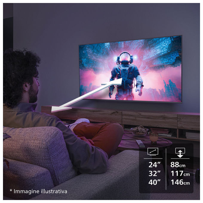 Philips Smart TV 32PHS6000 32 pollici HD LED Dolby Digital Nero