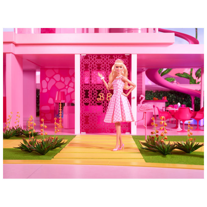Barbie HPJ96 Barbie The Movie Bambola da Collezione Margot Robbie Abito Vintage a Quadretti colore Rosa