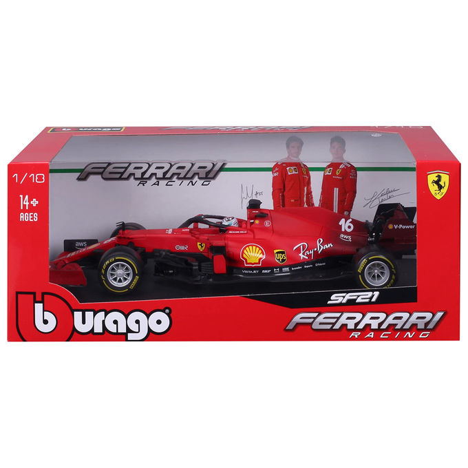 Bburago 18-16809CS Ferrari SF21 Modellino F1 Carlos Sainz Jr 2021 Die Cast Scala 1:18 colore Rosso