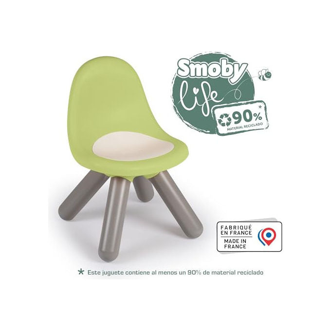 Smoby Life Kid Sedia Verde per Bambini 18+ Mesi Plastica Riciclata Interni Esterni