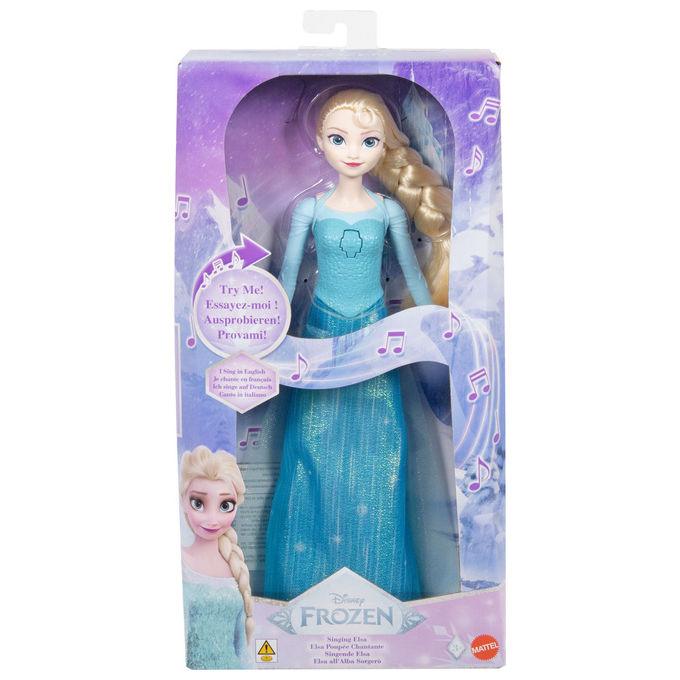Mattel JDL58 Disney Frozen Elsa Bambola Cantante All'alba Sorgero' 4 Lingue Abito Rimovibile Capelli Pettinabili colore Multicolore