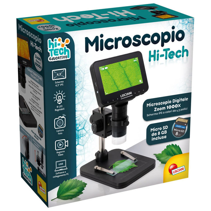 Lisciani Giochi Microscopio Digitale Educativo Hi-tech 1000x Ingrandimento Mod. 109869