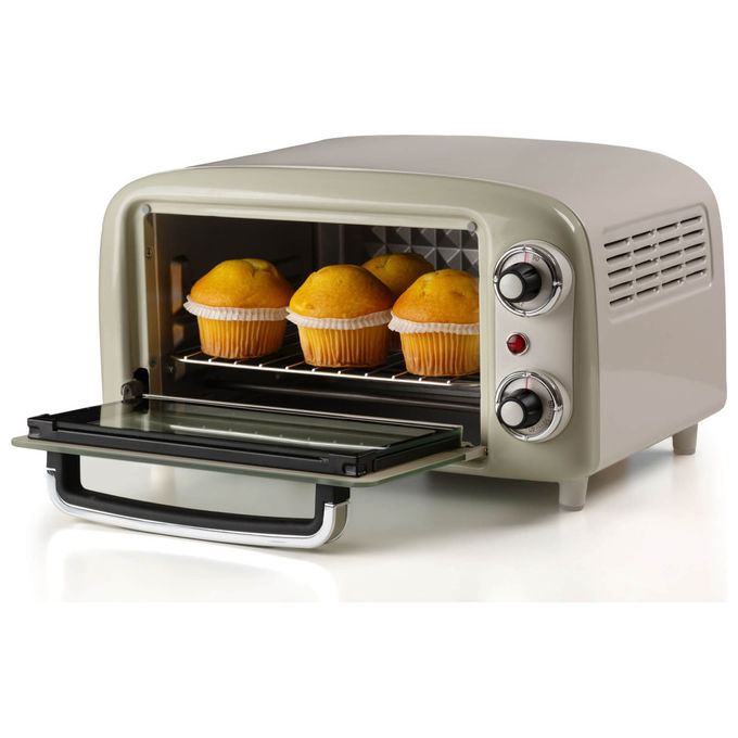 Ariete Forno Elettrico Vintage 3919 Beige 800W 10L con Doppio Vetro