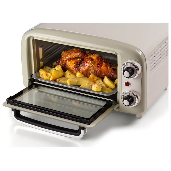 Ariete Forno Elettrico Vintage 3919 Beige 800W 10L con Doppio Vetro