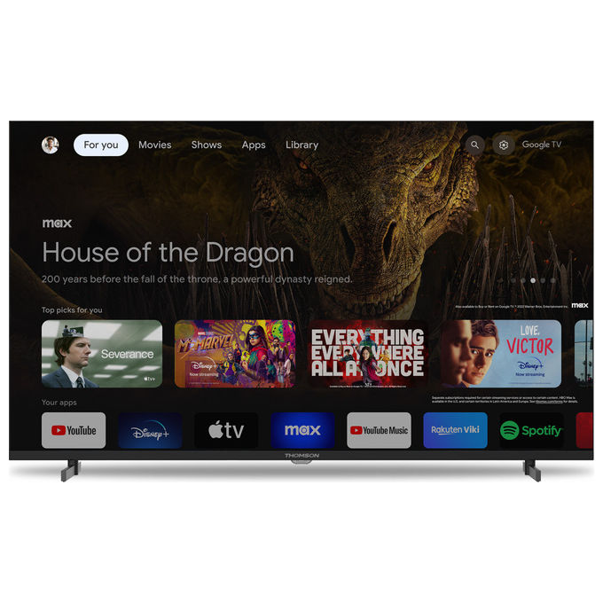 Thomson Q70 Smart TV 43'' 4K Ultra HD LED Google TV Wi-Fi HDR10 Nero 43UG4S14