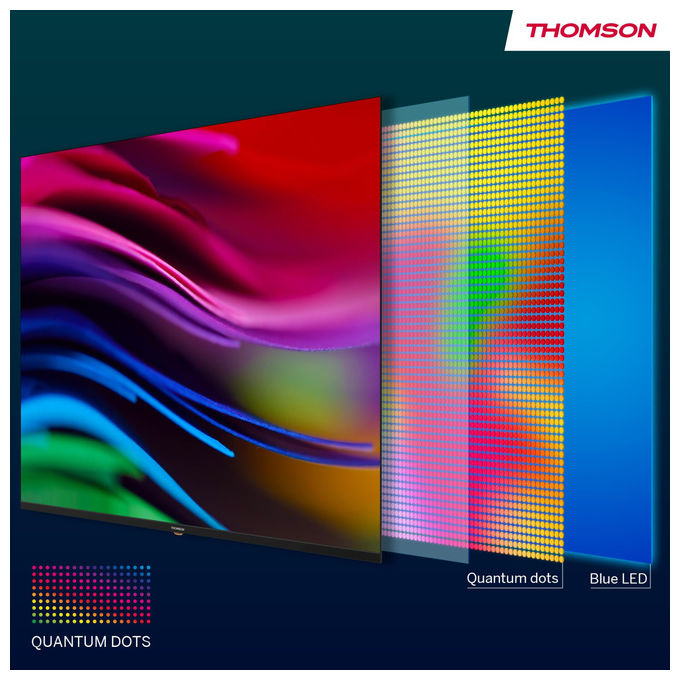 Thomson TV QLED 55 Pollici Google TV HDR Classe A+ Smart TV 4K Ultra HD