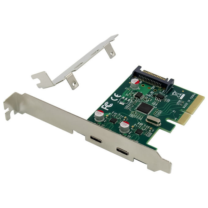 Conceptronic EMRICK13G Scheda PCIe USB 3.2 Gen 2 Interna 2 Porte Type-C Verde 10Gbps
