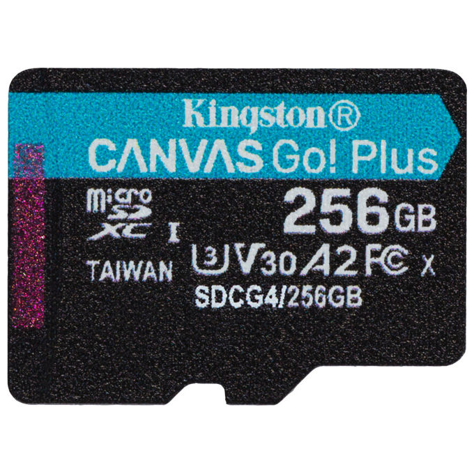 Kingston microSDXC 256GB Canvas Go Plus Gen4 A2 U3 V30 Scheda di Memoria