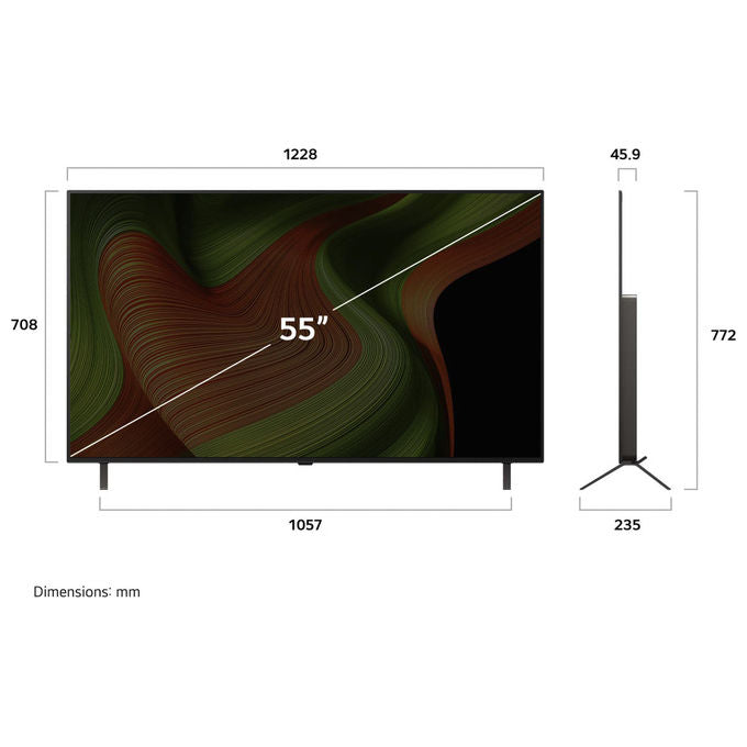 LG OLED55B56LA Smart TV 55 Pollici 4K Ultra HD OLED WebOS α8 Gen2 Dolby Vision