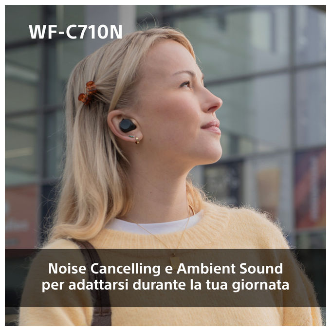 Sony WFC710NBCE7 Auricolari True Wireless Bluetooth Stereo Nero con ANC e IPX4