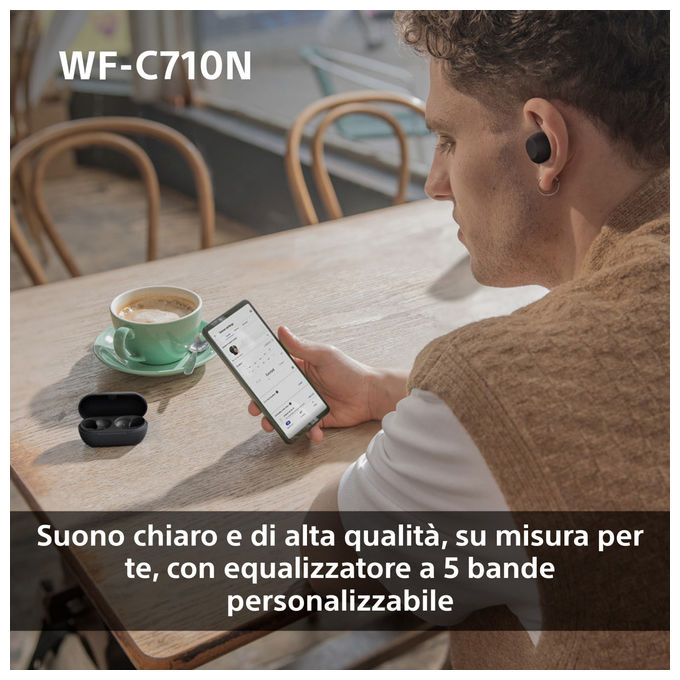 Sony WFC710NBCE7 Auricolari True Wireless Bluetooth Stereo Nero con ANC e IPX4