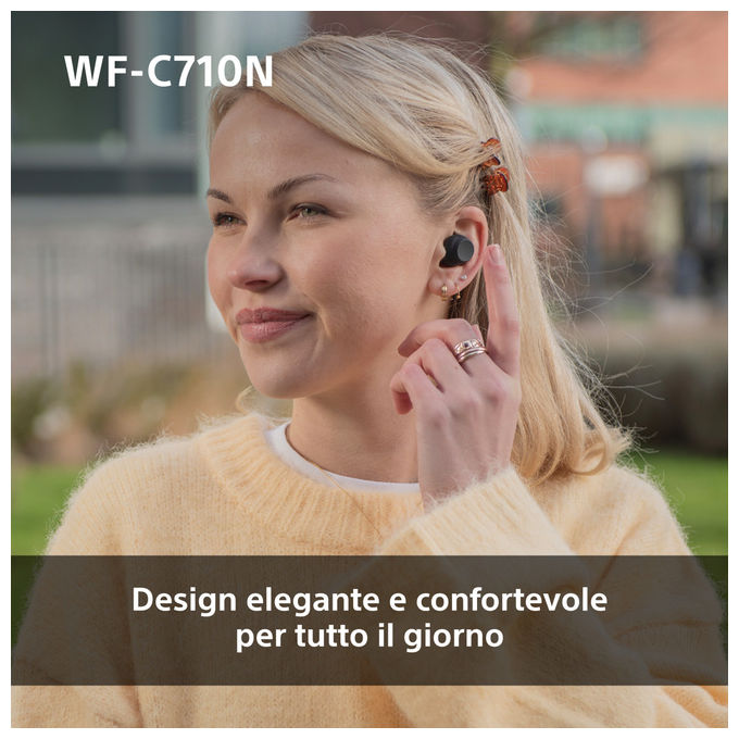 Sony WFC710NBCE7 Auricolari True Wireless Bluetooth Stereo Nero con ANC e IPX4