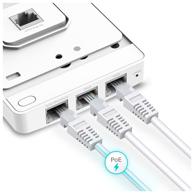 TP-Link EAP615-WALL Access Point Wi-Fi 6 Dual-Band 1774Mbps PoE da Parete Bianco