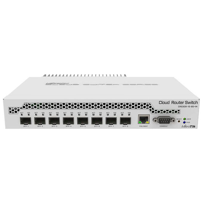 Mikrotik CRS309-1G-8S+ Switch di Rete Gestito 10G 8 SFP+ 1 Gigabit PoE Bianco