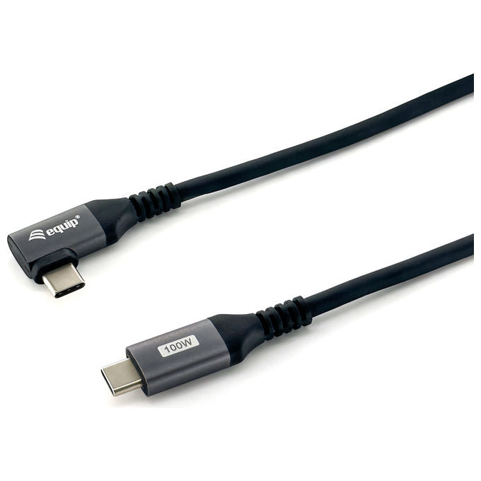 Equip Cavo USB Type-C 3m 100W Nero Angolato per Ricarica Rapida e Dati