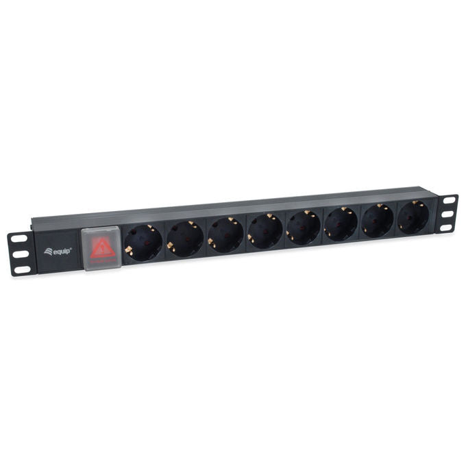 Equip PDU 333286 Nero 8 Prese AC 1U Rack Orizzontale 2500W Interruttore On-Off