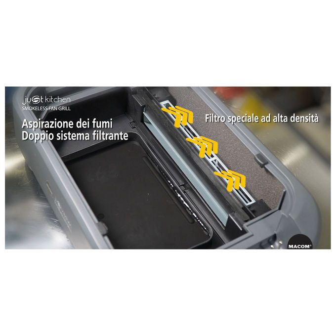 Macom Grill Con Aspirazione D'aria Combinata 1500W